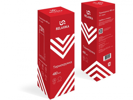 Термокружка Relaxika 701 (0,48 литра), красная (без лого)