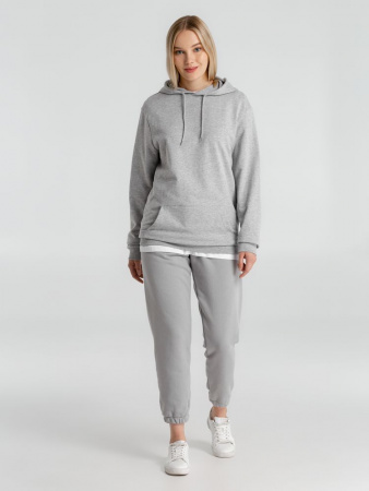 Толстовка с капюшоном унисекс Hoodie, серый меланж, размер XS
