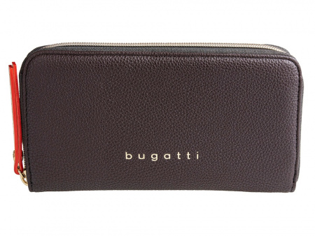 Кошелёк женский BUGATTI ЭЛЛА | ELLA, тёмно-коричневый, полиуретан, 19х2х10 см