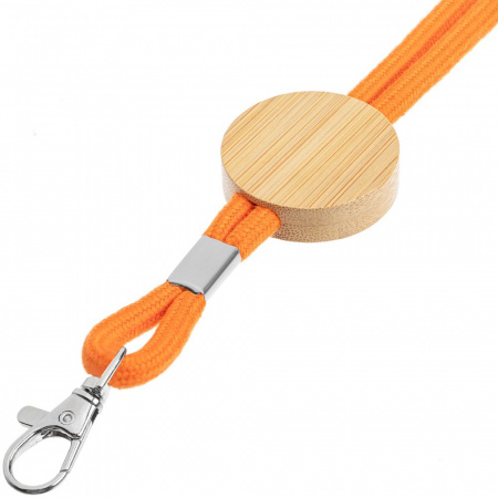 Шнурок для бейджа Tube Wood, оранжевый