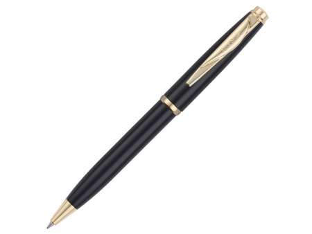 Ручка шариковая Pierre Cardin коллекция ГАММА КЛАССИКА (GAMME CLASSIC). Корпус - латунь с лакированным покрытием. Отделка и детали дизайна - сталь с позолотой. Цвет - черный. Упаковка E.