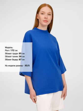 Футболка оверсайз унисекс T9, синяя, размер XL/XXL