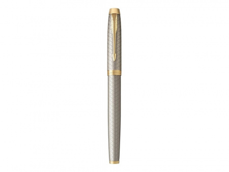 Перьевая ручка Parker IM Premium Warm Silver (grey)  GT, перо: F, цвет чернил: blue, в подарочной упаковке.