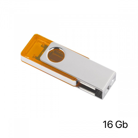 Флеш-карта TWISTA Transparent MS, 16Гб, цвет оранжевый/прозрачный
